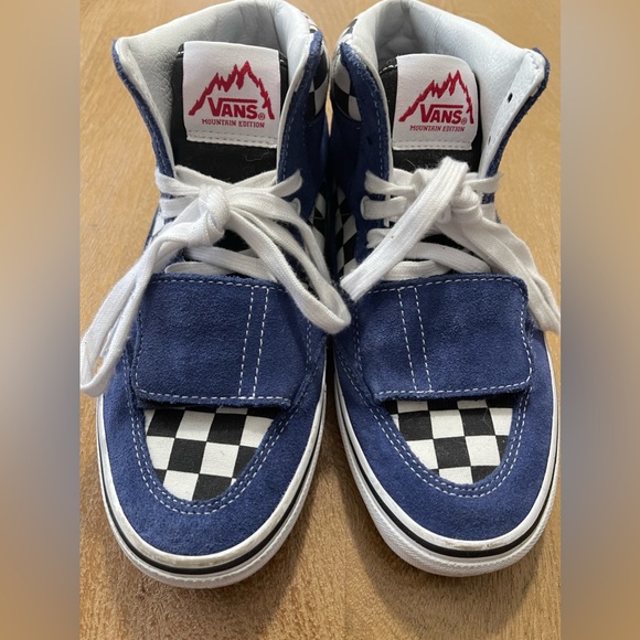 Vans Mountain Edition Blue Black Checkerboard Men’s 6.5/Wmns 8.0 - Picture 3 of 10